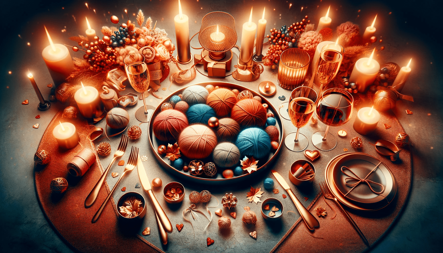 A celebratory and vibrant featured image for an article on 7th wedding anniversary celebration ideas and tips. The image is 1200 x 600 pixels, and it