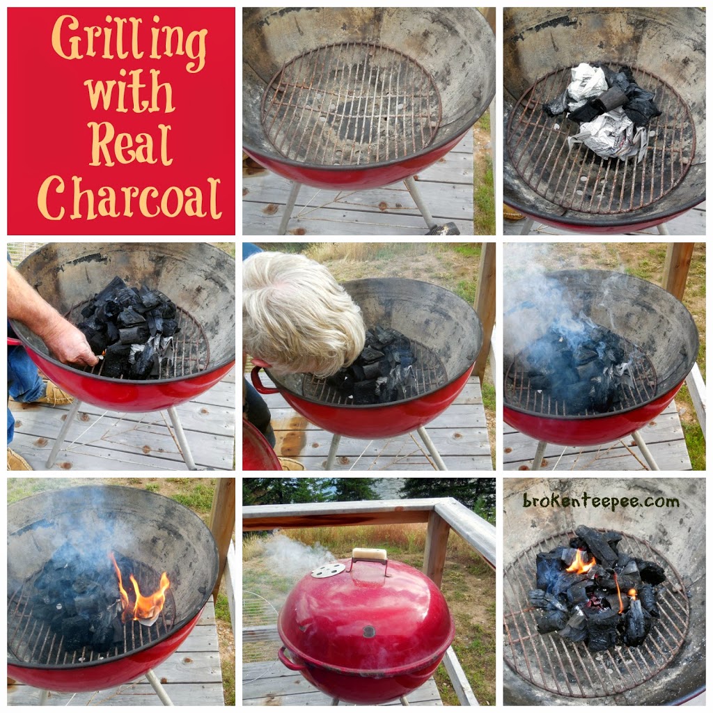 grilling with real charcoal, apple marinated sea bass