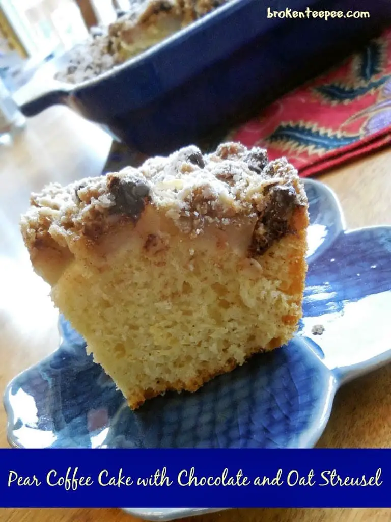 Coffee Cake Recipes – Pear Coffee Cake with Chocolate and Oat Streusel