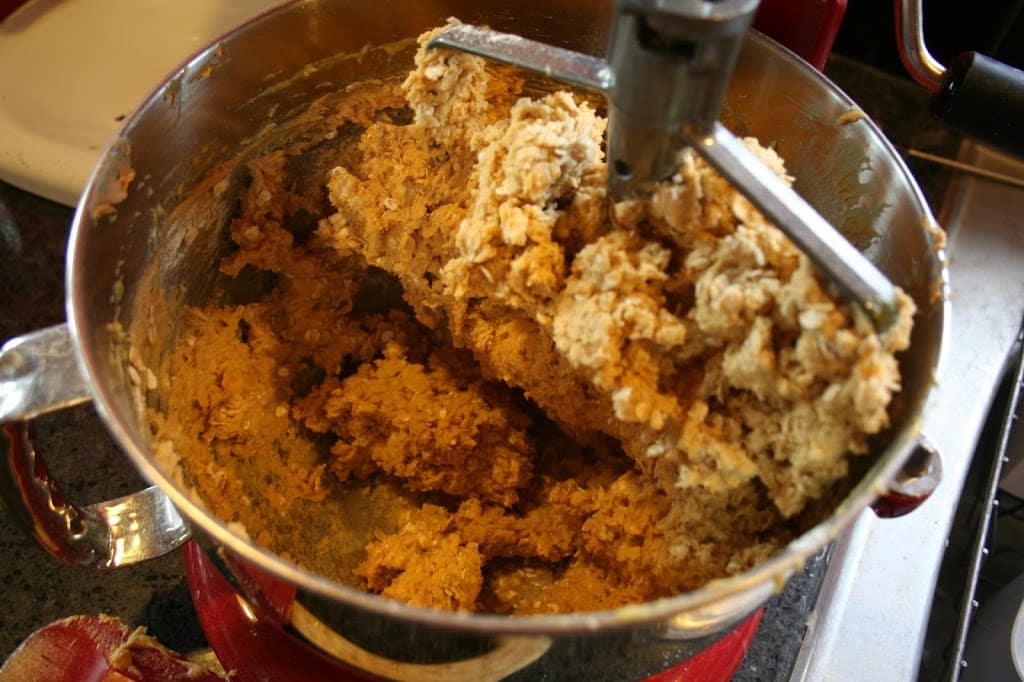 add the oats and flour