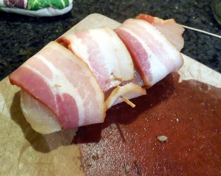 wrap sea bass in bacon
