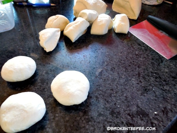 divide the dough and form into small balls