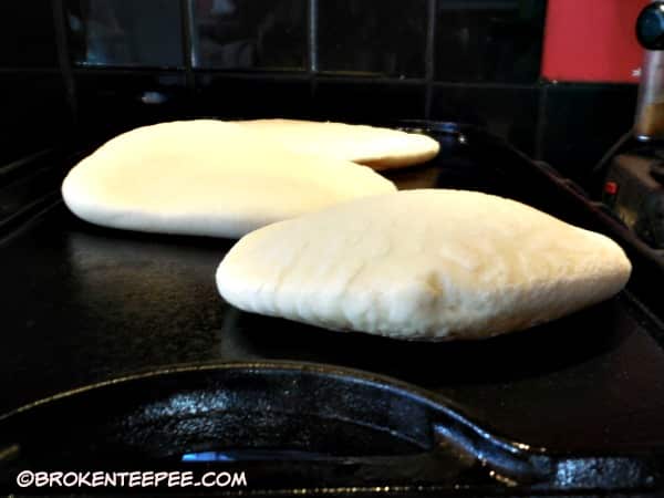 cook batbout on heated, lightly oiled griddle or pan