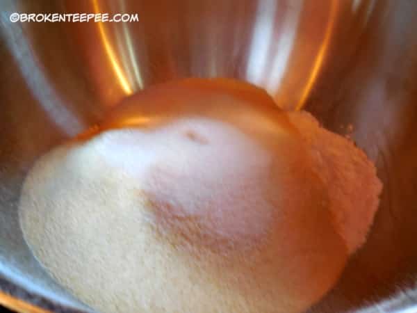 mix flours, sugar and salt