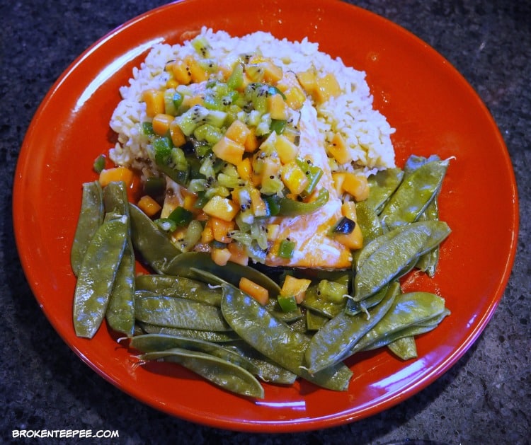 Citrus Salmon en Papillote with Tropical Fruit Salsa, salmon recipe