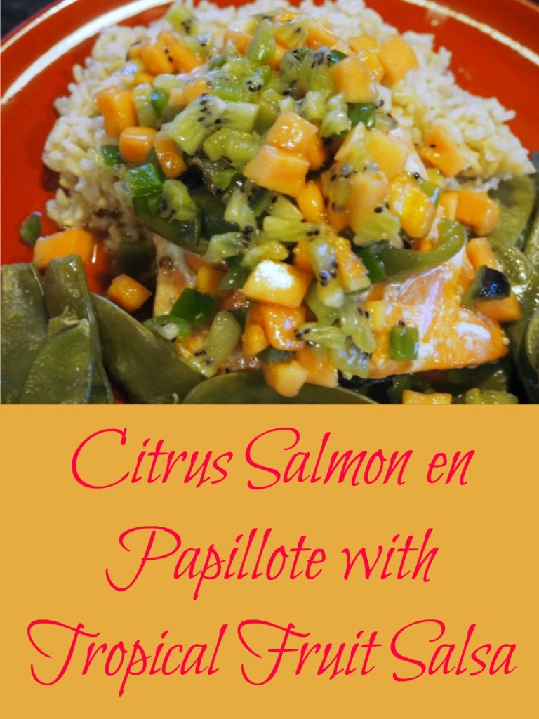 Citrus Salmon en Papillote with Tropical Fruit Salsa, salmon recipe