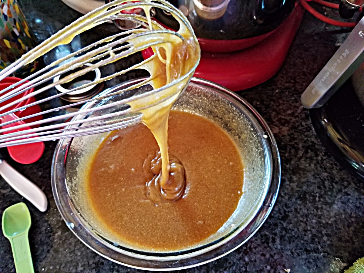 mix the brown butter, sugar, vanilla and salt