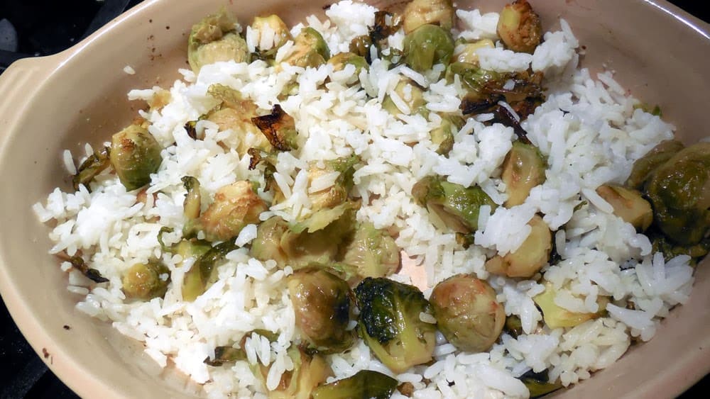 brussel sprouts and rice