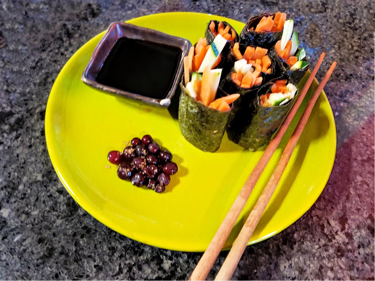 carrot and zucchini sushi