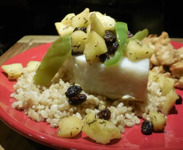 Anniversary Dinner: Chilean Sea Bass en Papillote with Bourboned Apples