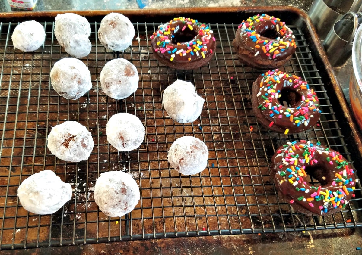 chocolate cake donuts, cake donuts, donuts, chocolate cake donuts with chocolate glaze, great british bake off bakealong