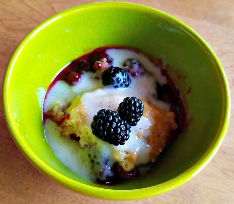 Blackberry Cobbler with Vanilla Sauce