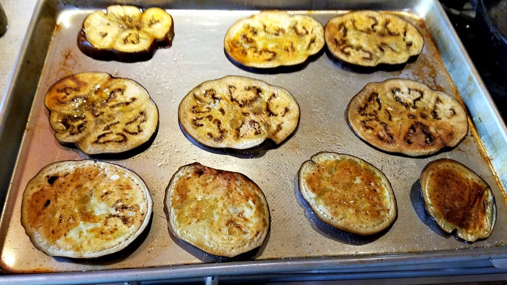 Eggplant, Tomato and Feta Tart, roasted eggplant slices