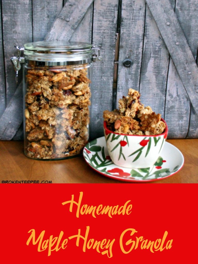 Maple Honey Granola, homemade granola recipe, homemade granola