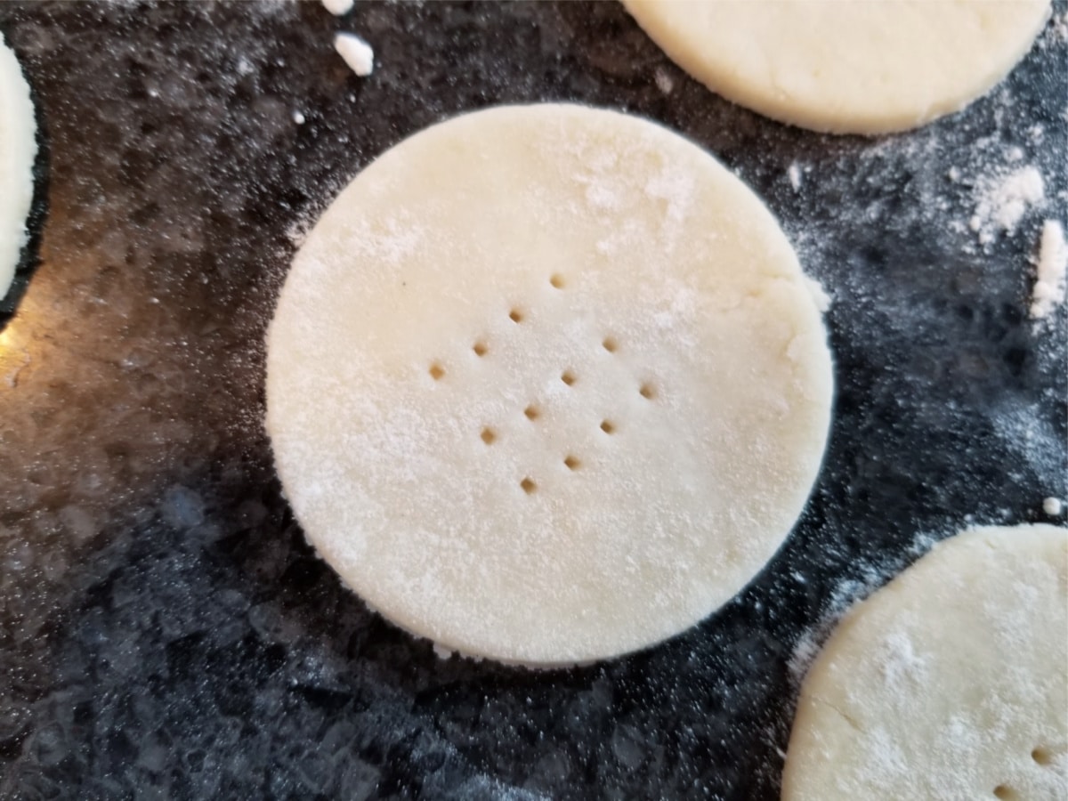 prick dough with a fork