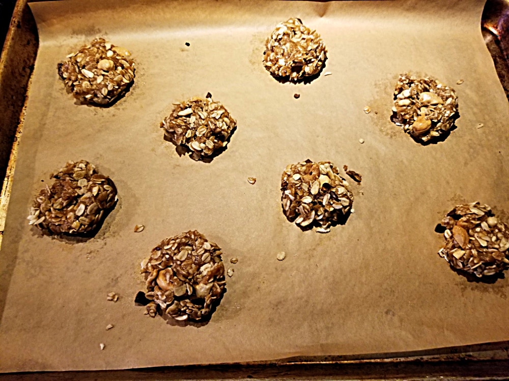 use scoop to drop dough on cookie sheets