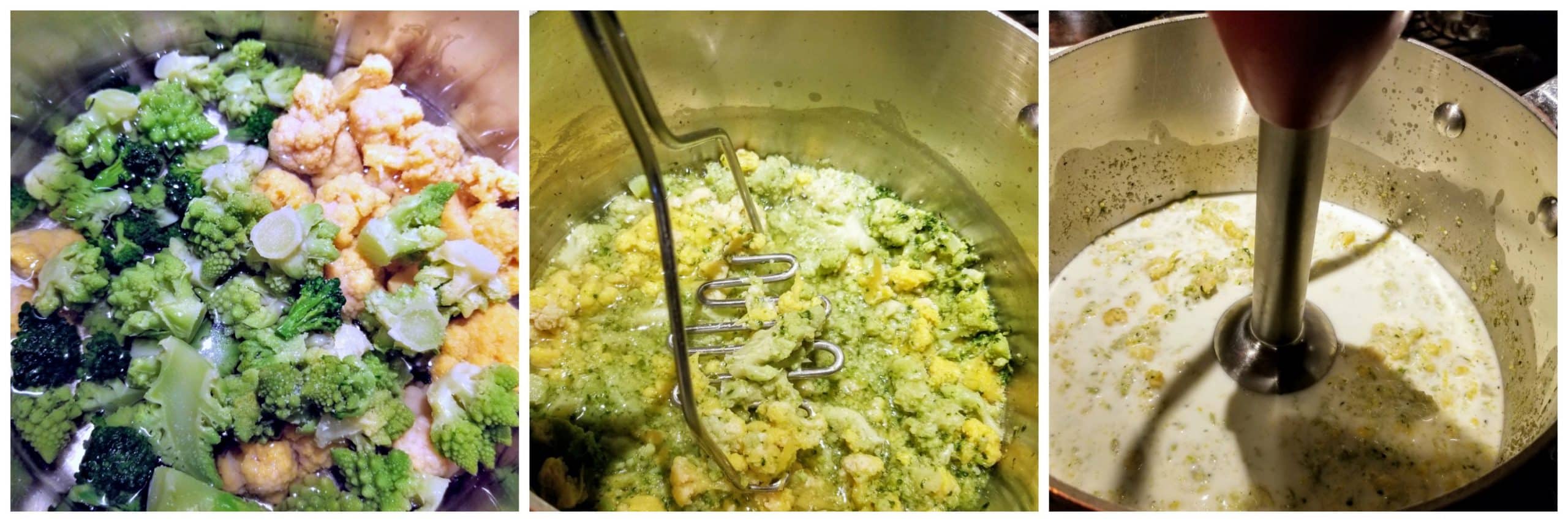 making the creamy broccoli sauce