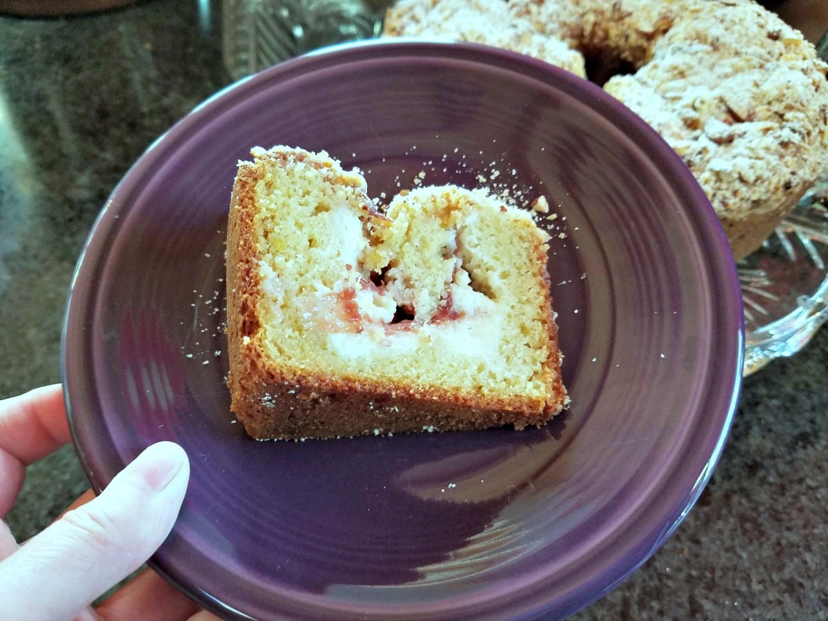 coffee cake, filled pound cake, pound cake, cheesecake filled pound cake
