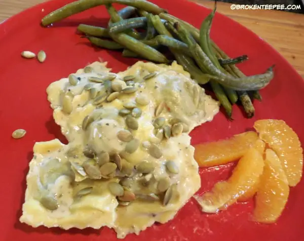 Pumpkin Ravioli in Orange Sage Cream Sauce – Recipe