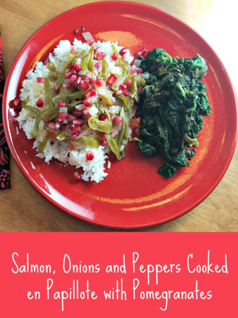 cooking en papillote, salmon en papillote, salmon with pomegranates (2)