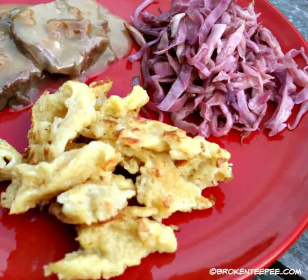 pickled red cabbage and spaetzle