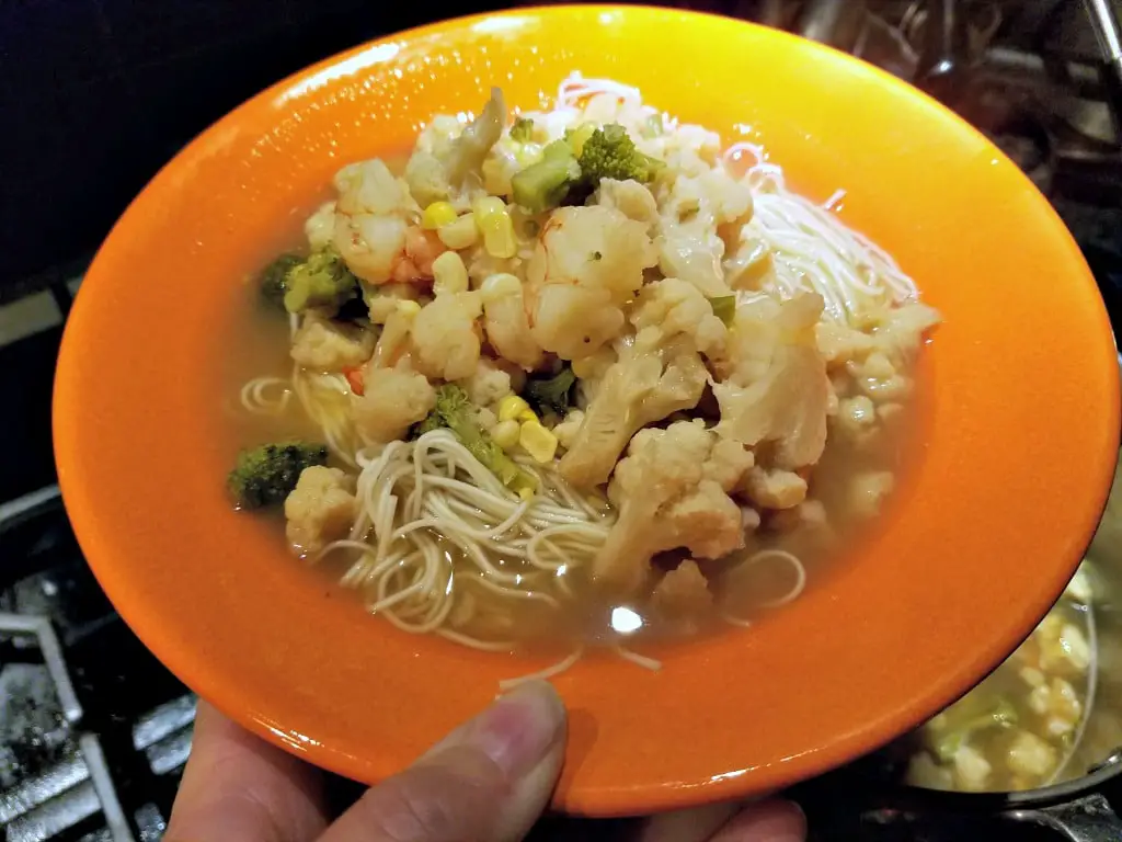 Shrimp Soup Recipe: Shrimp and Vegetables on Somen Noodles with Broth