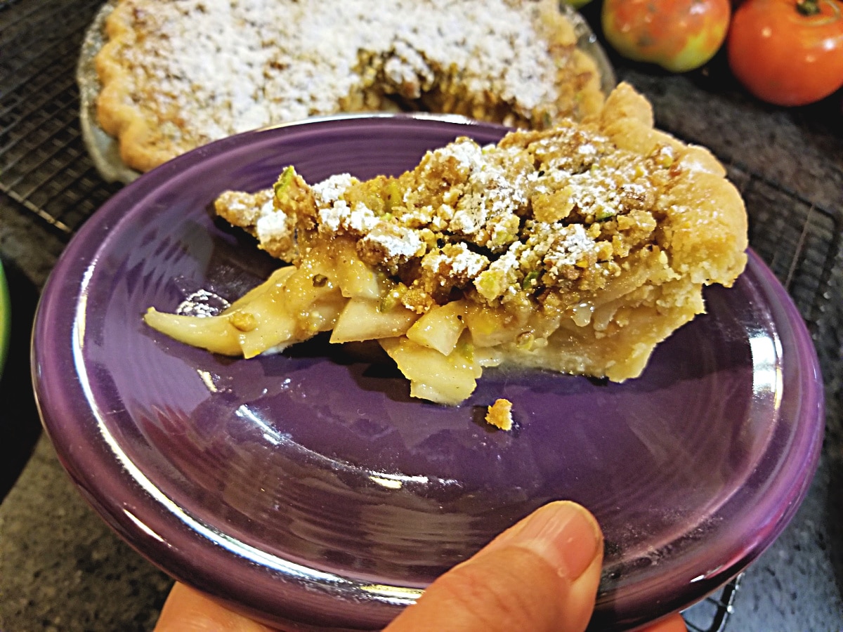 slice of pear pie
