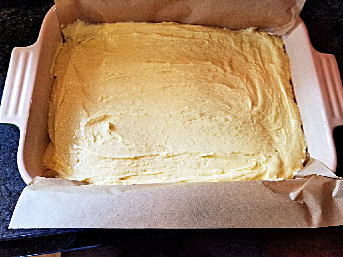 add batter to pan