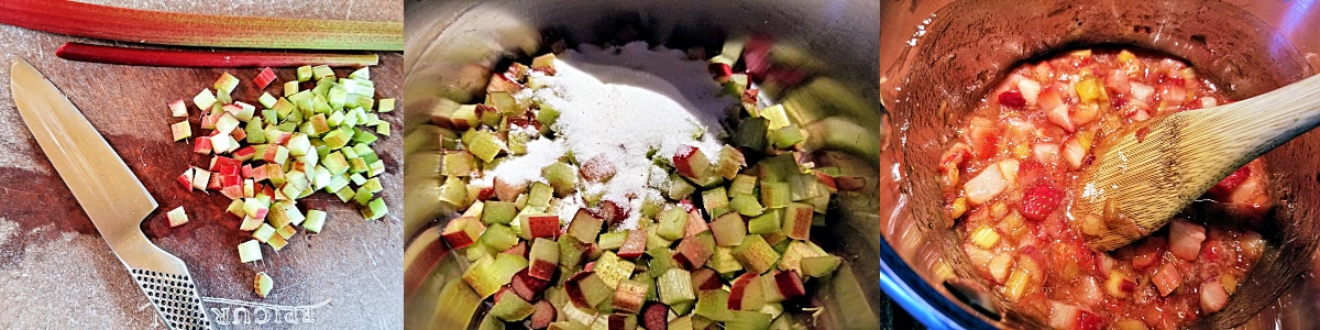 make strawberry rhubarb topping