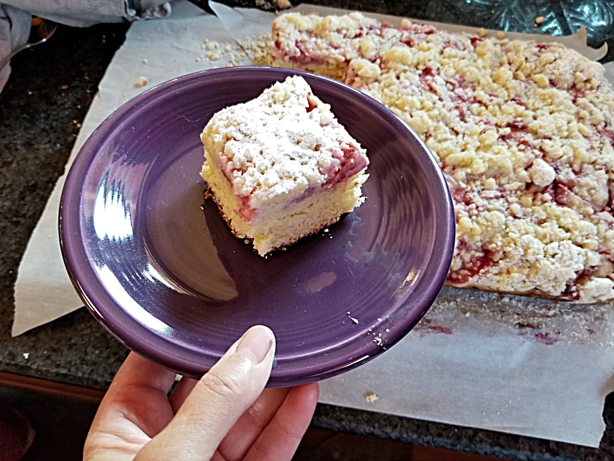 Strawberry Coffee Cake with Streusel, a Yeasted Coffee Cake